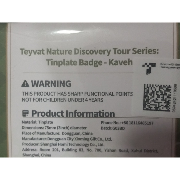 miHoYo Official Genshin Impact Kaveh Badge Tinplate Button Pin - Brand New - Picture 4 of 5